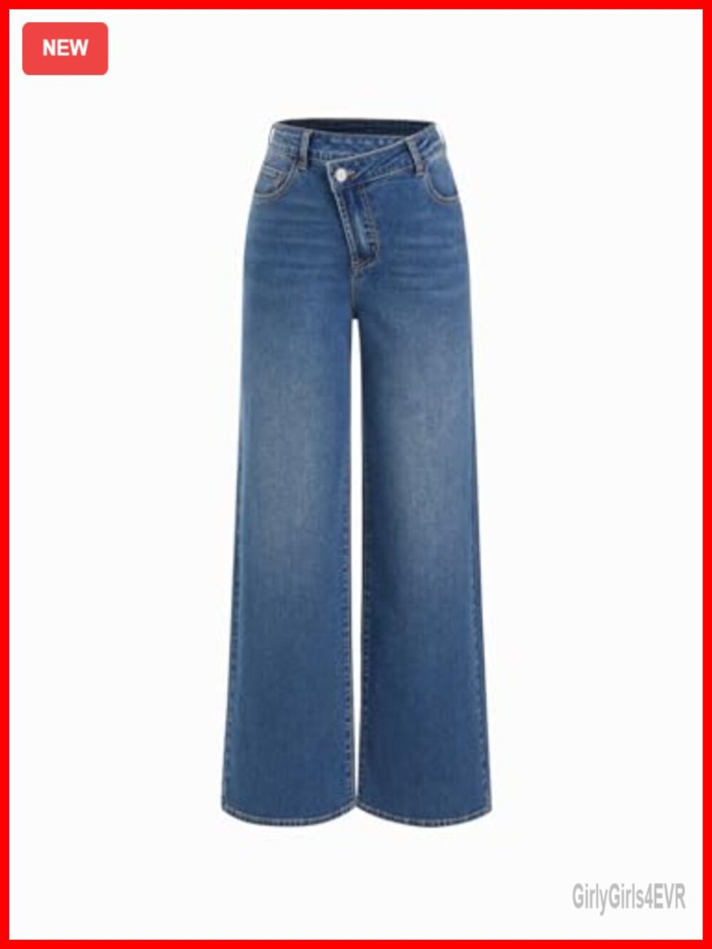 Wide Leg Jeans Wrap High Waisted Baggy Boyfriend with Pockets Trendy Denim Pants